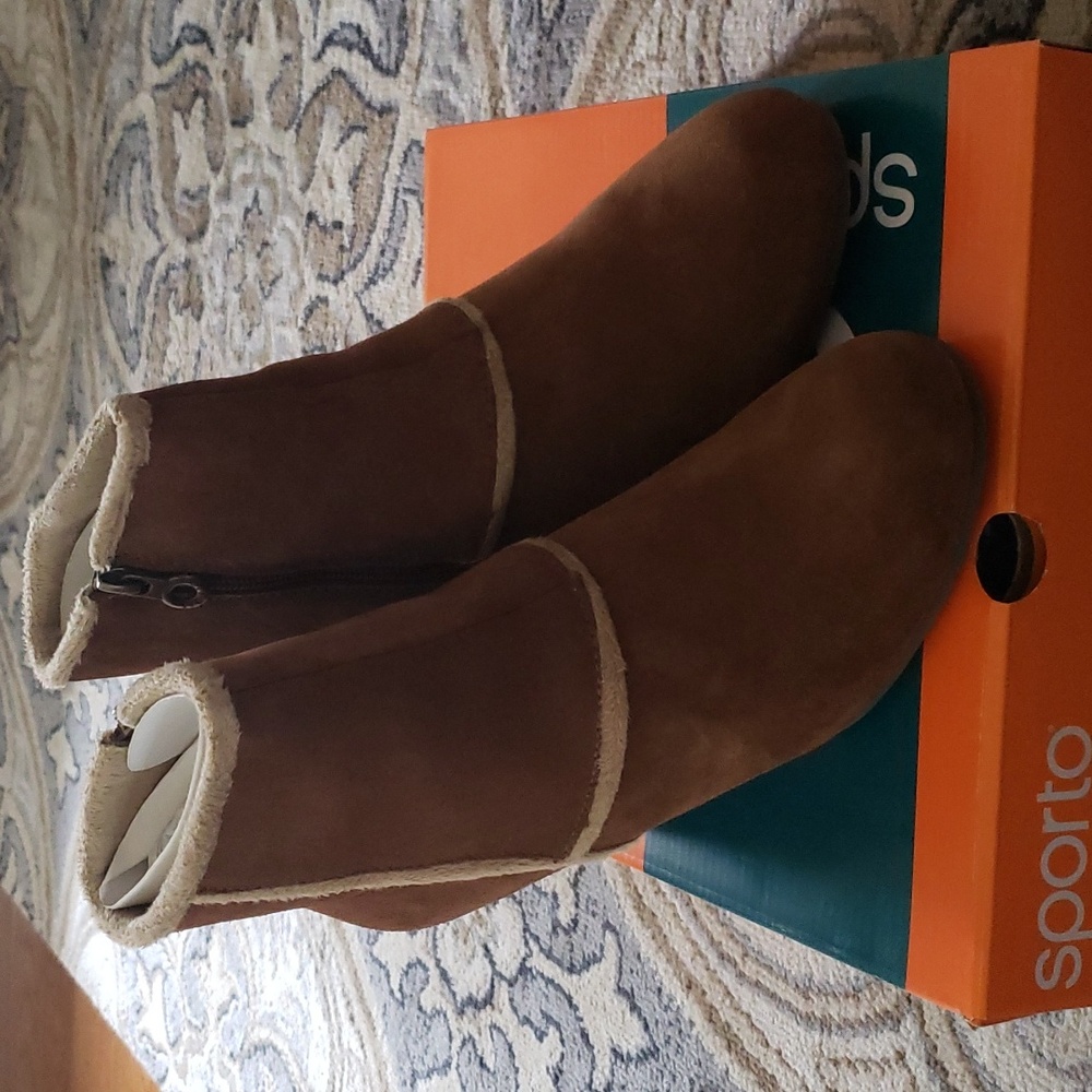 Sporto Suede Wedge Ankle Boots